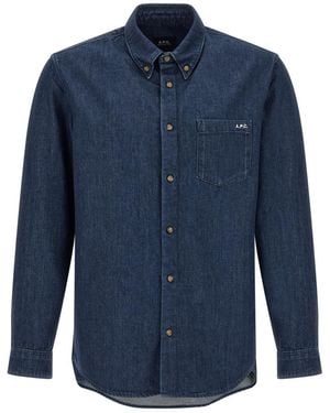 A.P.C. Regular Solid Shirt - Blue