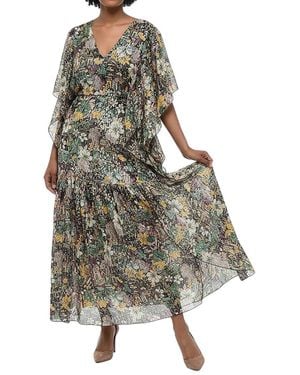 La DoubleJ V Neck Midi Dress - Multicolor