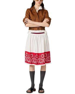 Miu Miu Printed Knee Length Skirt - Red