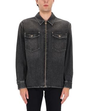Versace Shirt Collar Jacket - Gray