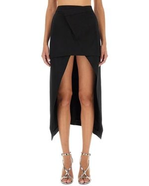McQueen Solid Midi Skirt - Black