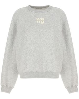 Alexander Wang Terry Cotton Logo Sweatshirt - White