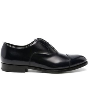 Doucal's Leather Paneled Lace-Up Shoes - Black