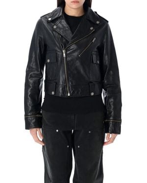 Golden Goose Leather Biker Jacket - Black