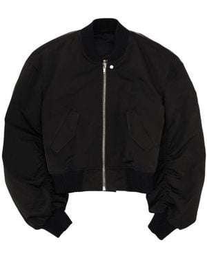 Rick Owens Bomber Jacket With Ribbed Trim - Black