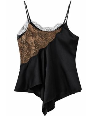 Stella McCartney Lace Scoop Neck Top - Black