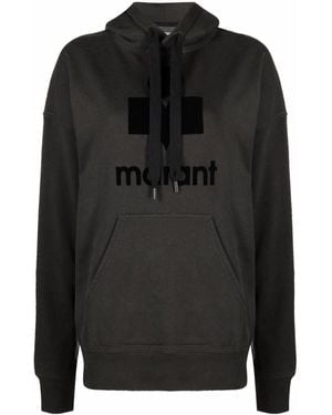 Isabel Marant Cotton Kangaroo Pocket Hoodie Sweatshirt - Black