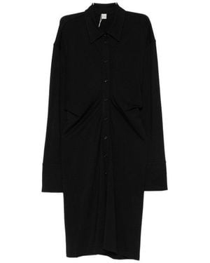 TOTEME Shirt Collar Knee Length Dress - Black