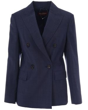 Max Mara Peaked Lapel Blazer - Blue