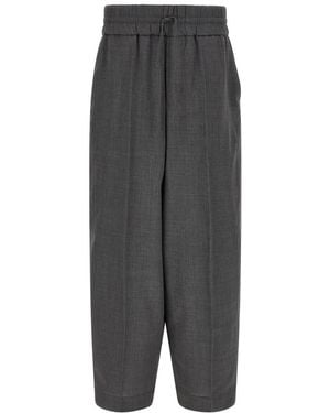 Ami Paris Relaxed Drawstring Pants - Gray