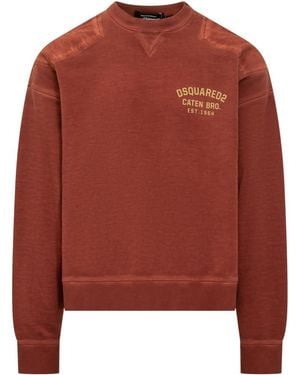 DSquared² Crew Neck Sweatshirt - Brown