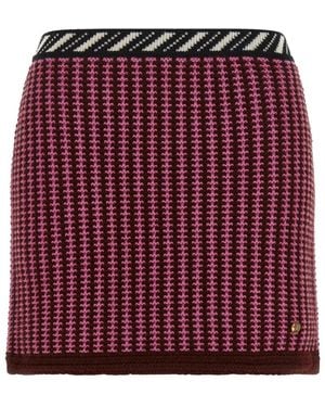 Versace Knitted Slim Skirt - Red