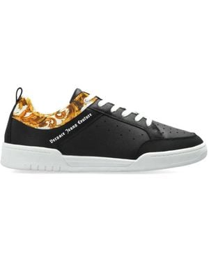 Versace Jeans Couture Printed Logo Sneakers - Black