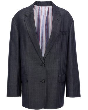 Etro 'Pegaso' Single-Breasted Blazer - Blue