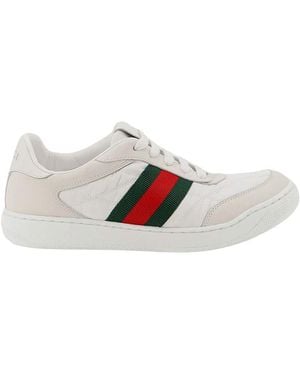 Gucci Stripes Screener Sneakers - White