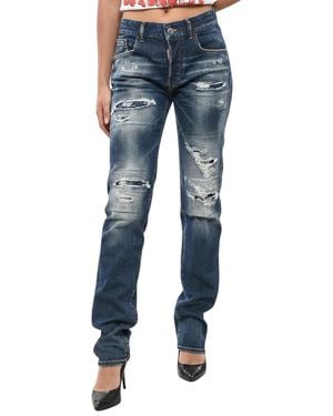 DSquared² Straight Mid Rise Jeans - Blue