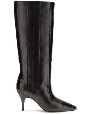 Herbert Levine Tall Leather Boots - Black