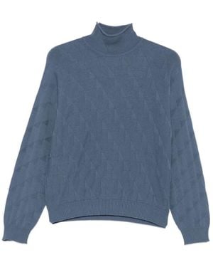 Emporio Armani Clear High Neck Sweater - Blue
