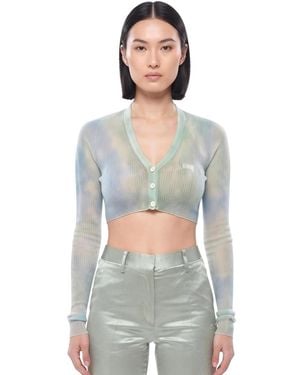 Off-White c/o Virgil Abloh V Neck Short Cardigan - Gray