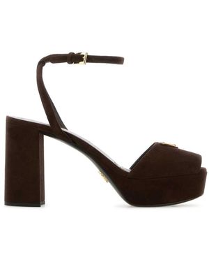 Prada Suede Heels - White