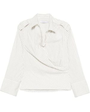 IRO Lace Striped Cotton Shirt - White