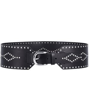 Isabel Marant Studded Buckle Belt - Black