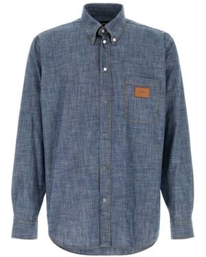 Fendi Logo Regular Shirt - Blue