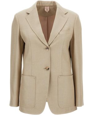 Max Mara Notched Lapel Blazer - Natural