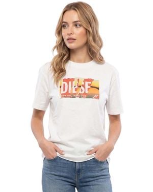 DIESEL Graphic Crew Neck T-Shirt - White