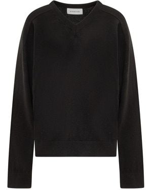 ARMARIUM Solid V Neck Jumper - Black
