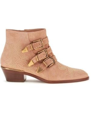 Chloé Embellished Boots - White