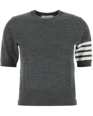 Thom Browne Wool Crewneck Sweater - Gray