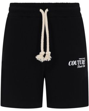 Versace Jeans Couture Cotton Logo Shorts - Black
