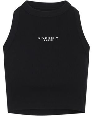 Givenchy Logo Round Neck Top - Black