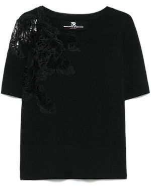 Ermanno Scervino Cotton T-Shirt Lace Detail in White | Lyst