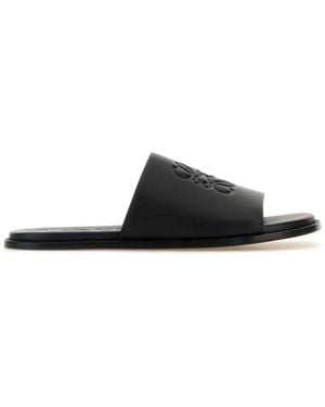 Loewe Logo Slides - Black