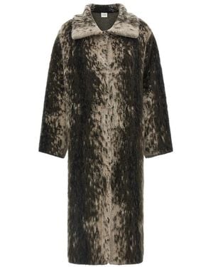 Nude Animal Print Trench Coat - Black