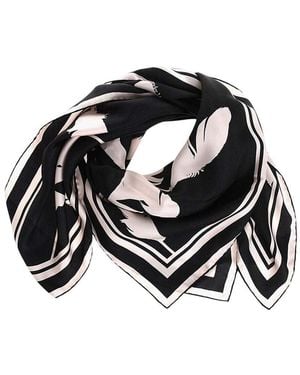 McQueen Feather Print Scarf - Black
