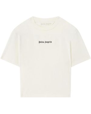 Palm Angels Logo Crew Neck T-Shirt - White