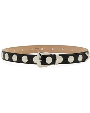 KHAITE Studded Buckle Belt - Black