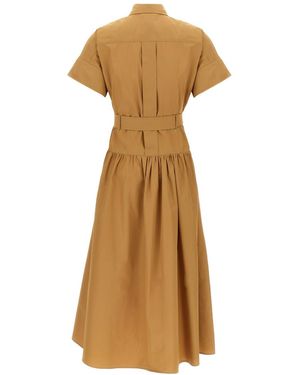 Max Mara Studio Pioppo Long Dress in Red | Lyst