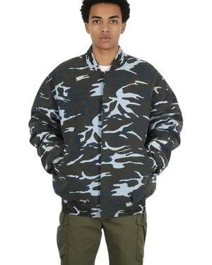 we11done Camo Bomber Jacket - Gray