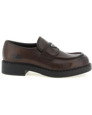 Prada Leather Loafers - Brown