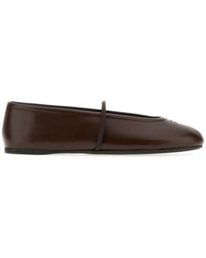 Miu Miu Leather Ballet Flats - Brown