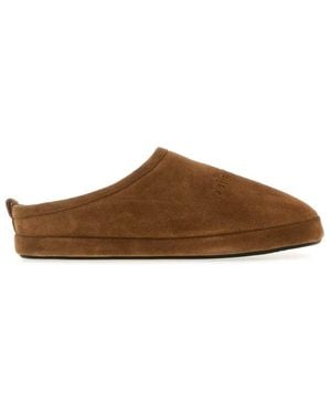 Balenciaga Caramel Suede Alaska Slippers - Brown