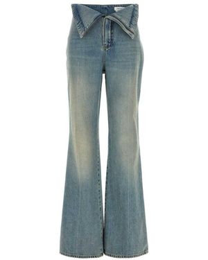 McQueen Flared Flat Front Pant - Blue