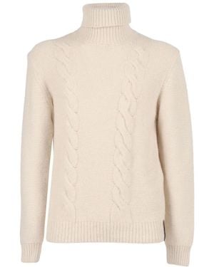 K-Way Turtle Neck Ribbed Sweater - Natural