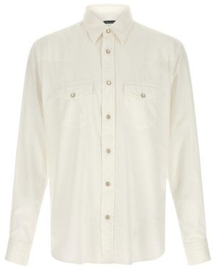 Tom Ford Western-Style Cotton Shirt - White