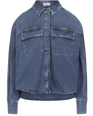 Brunello Cucinelli Oversized Solid Shirt - Blue