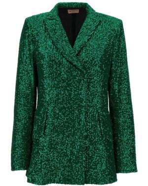 Le twins Sequin Double-Breasted Blazer - Green